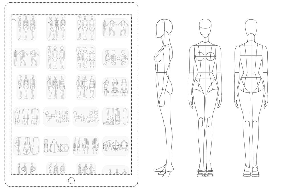 body template for designing clothes