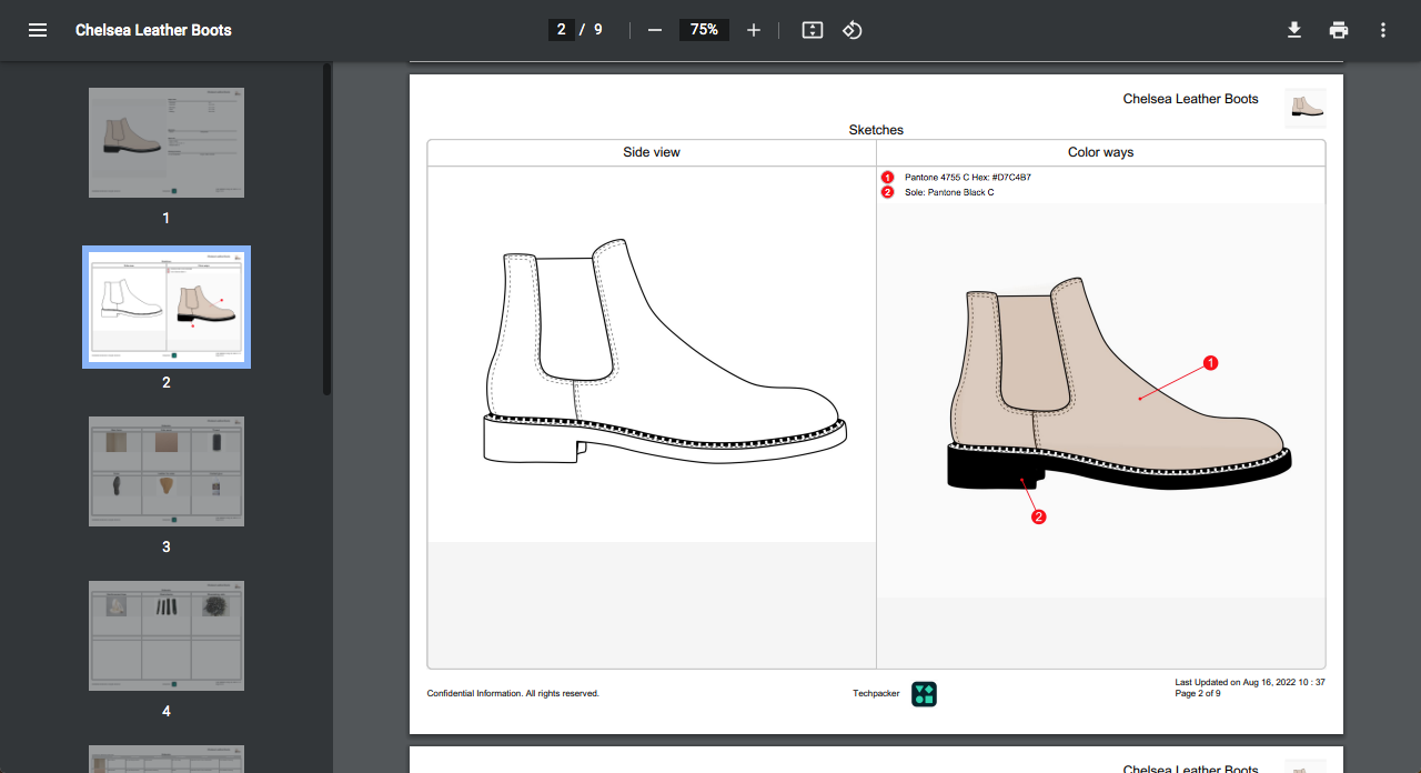 Footwear Tech pack PDF example