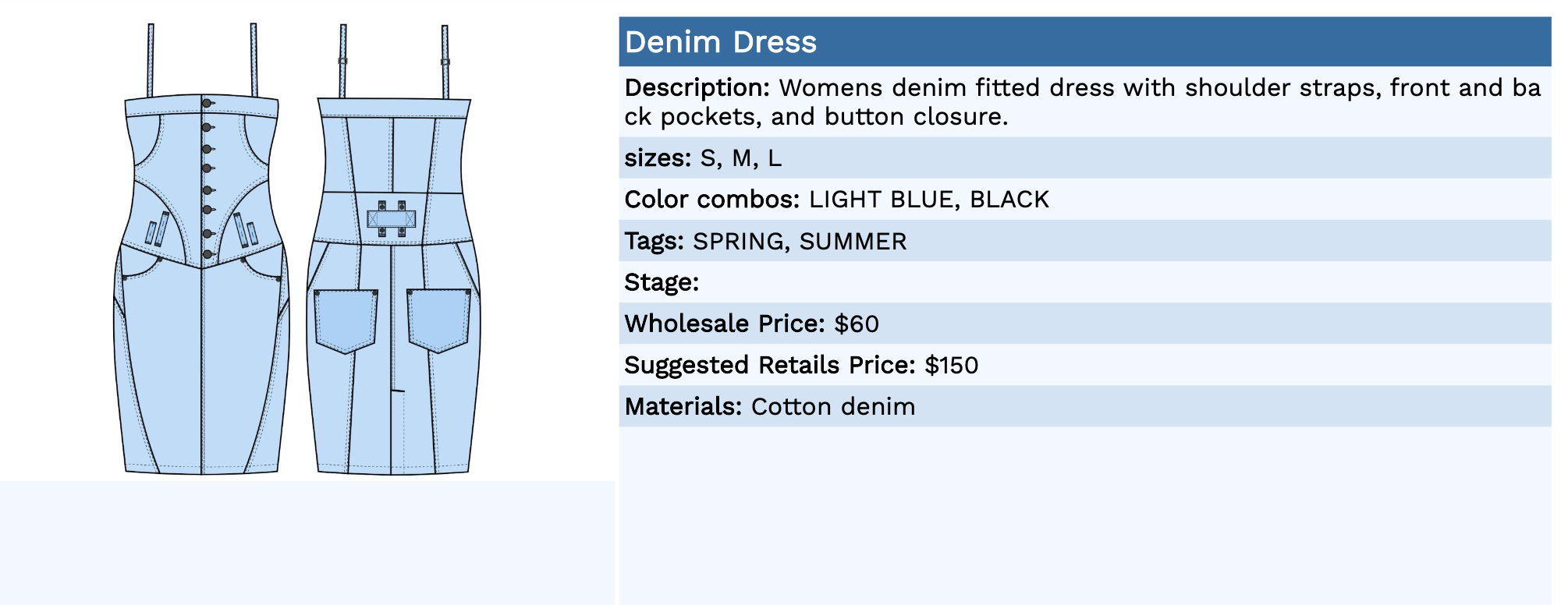 Line-sheet & Sales order forms — Apparel Manufacturing and