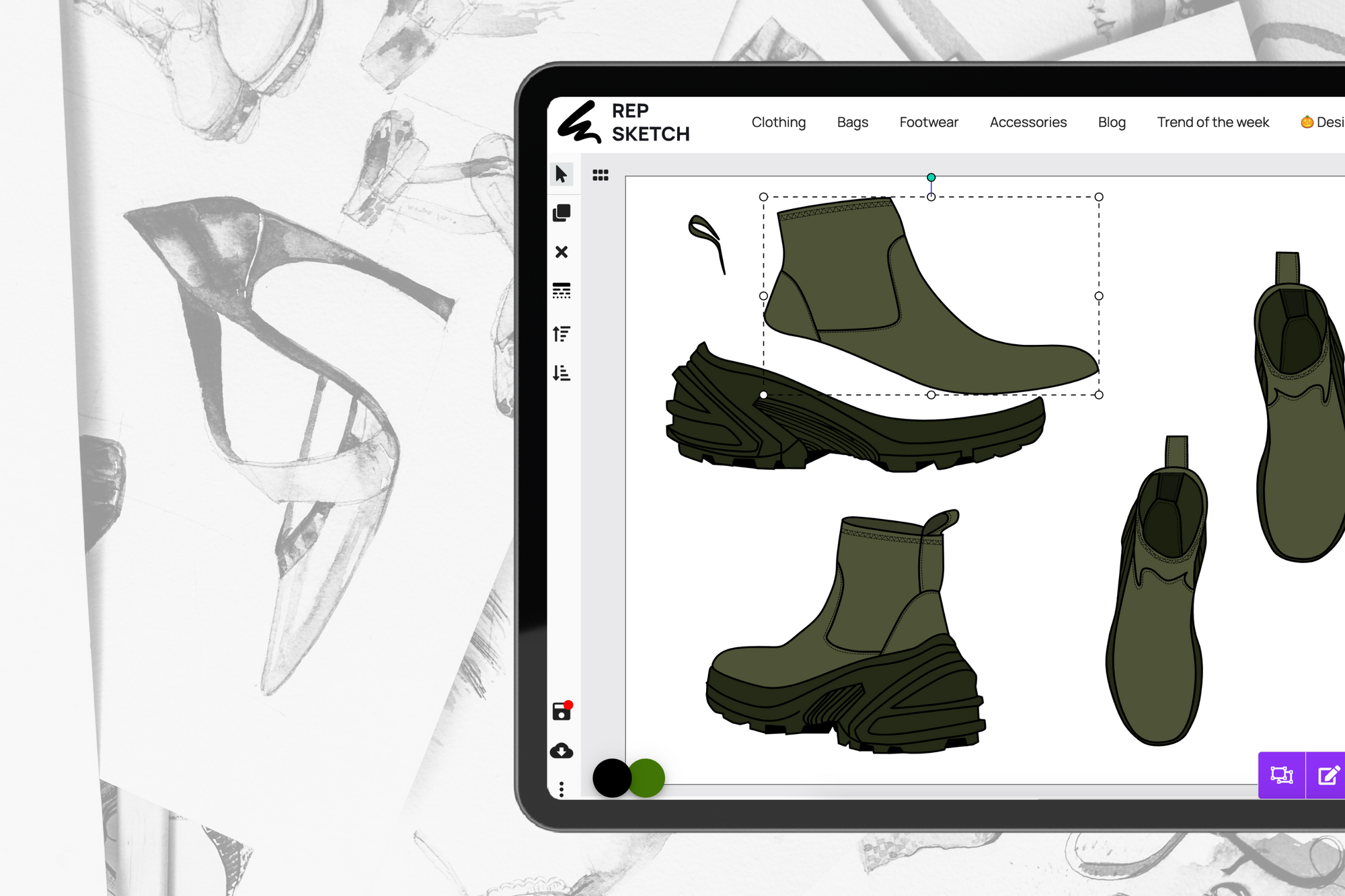 Digital Fashion Design Sketching on the Dress Form