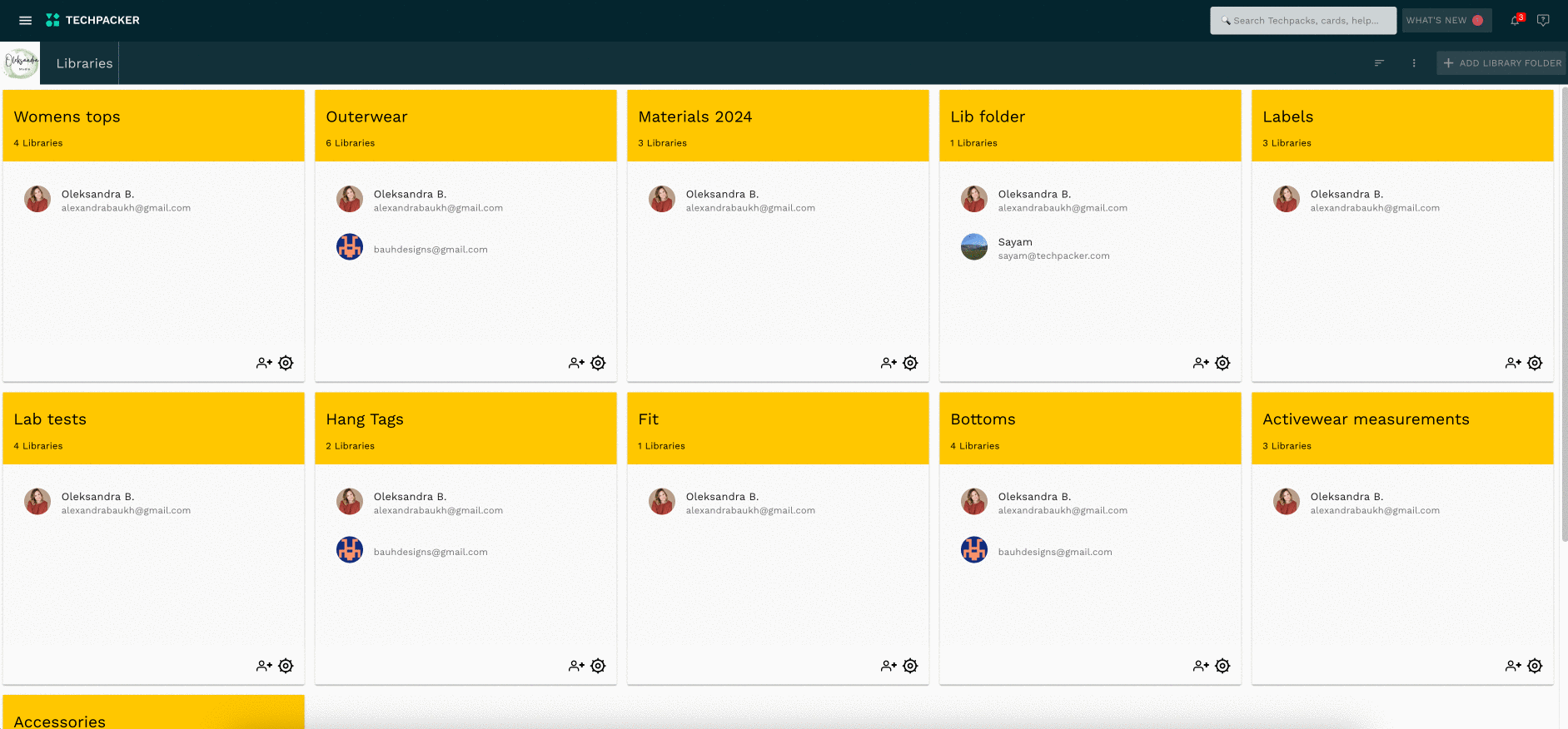 Add team members to library folders