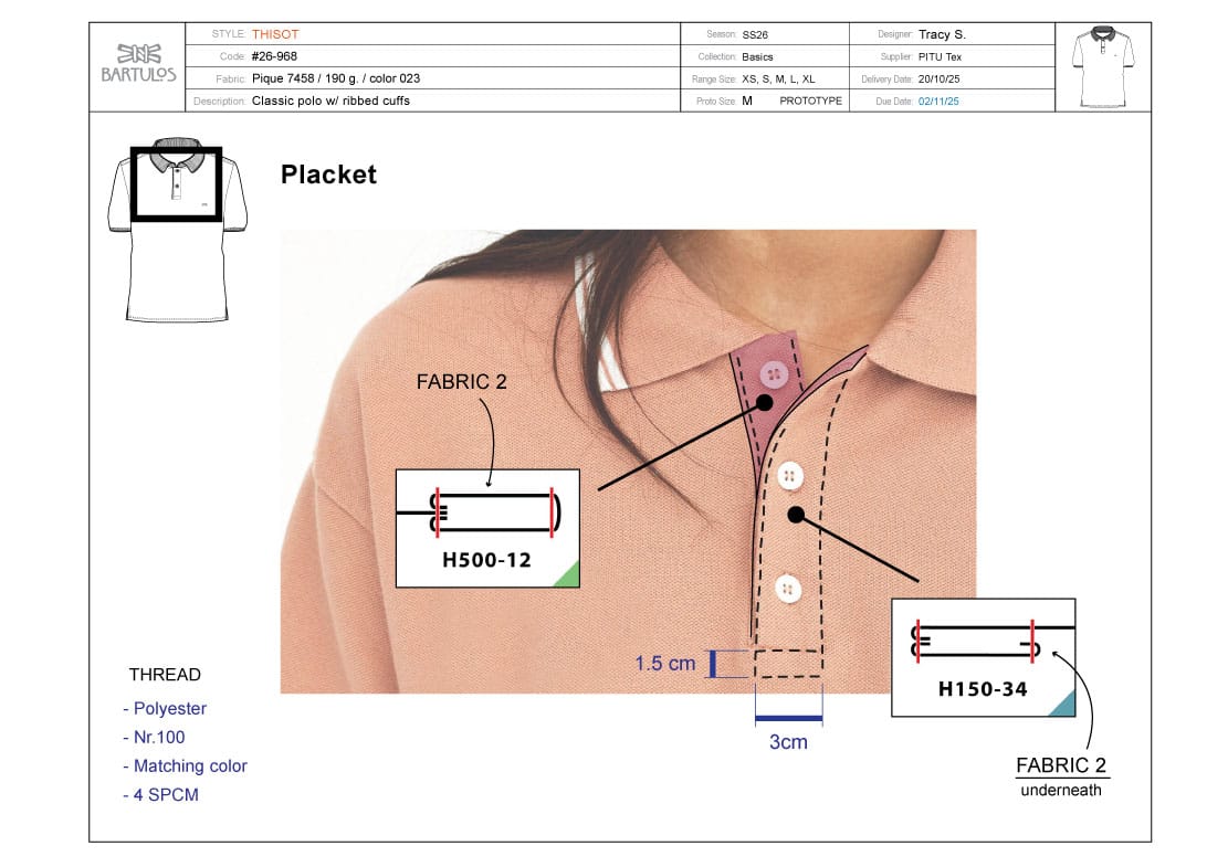 Tech Pack Placket Polo Pic