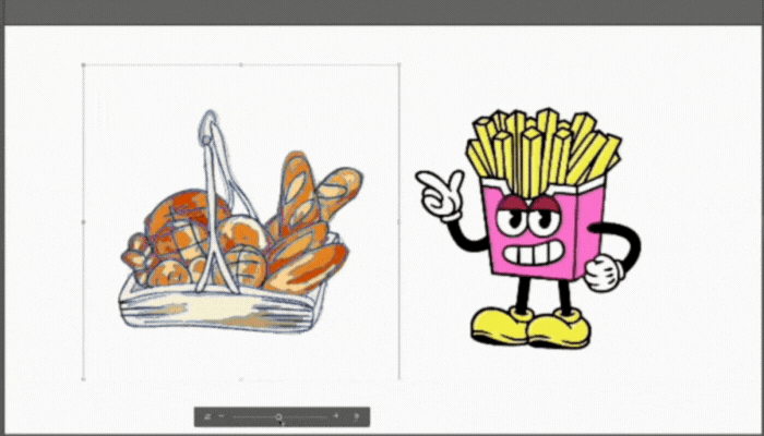 An example of Project Turntable in action, rotating a flat 2D image of a bread basket.