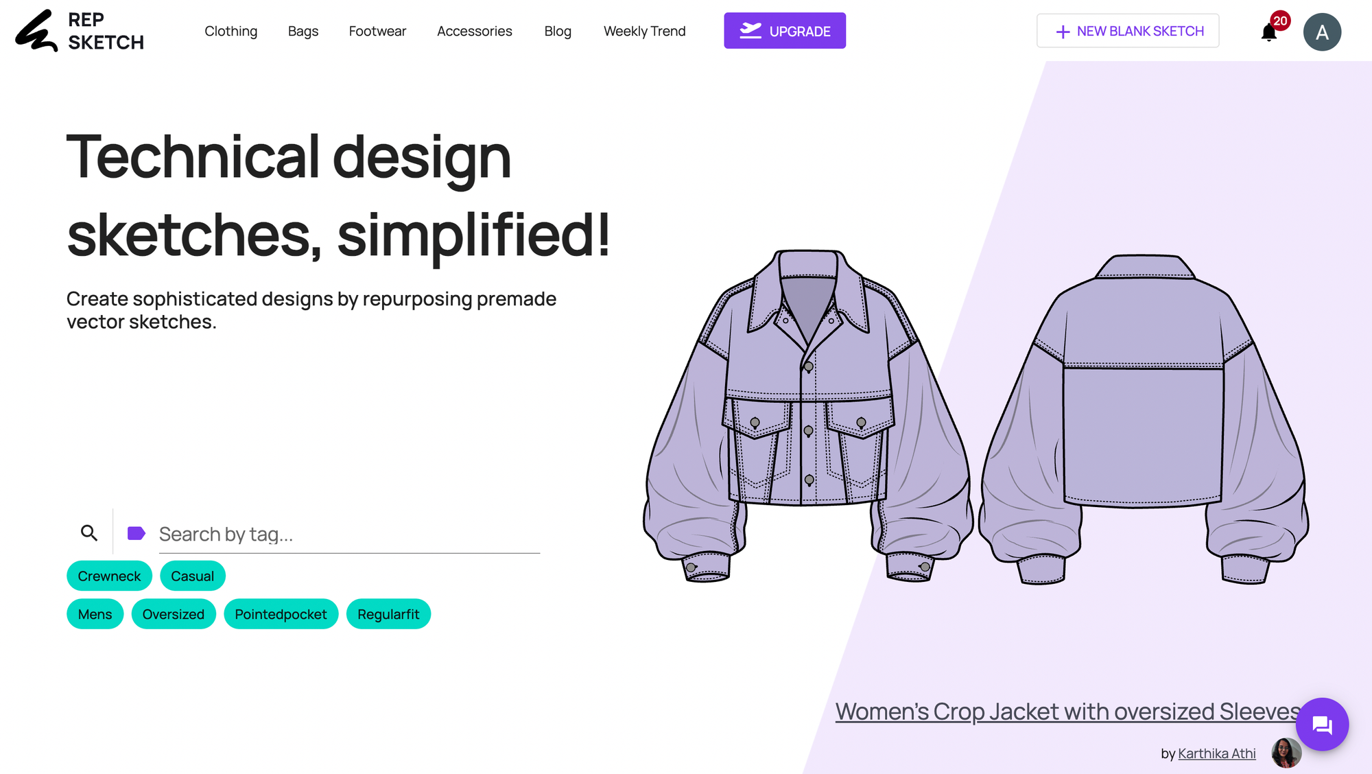 Repsketch landing page