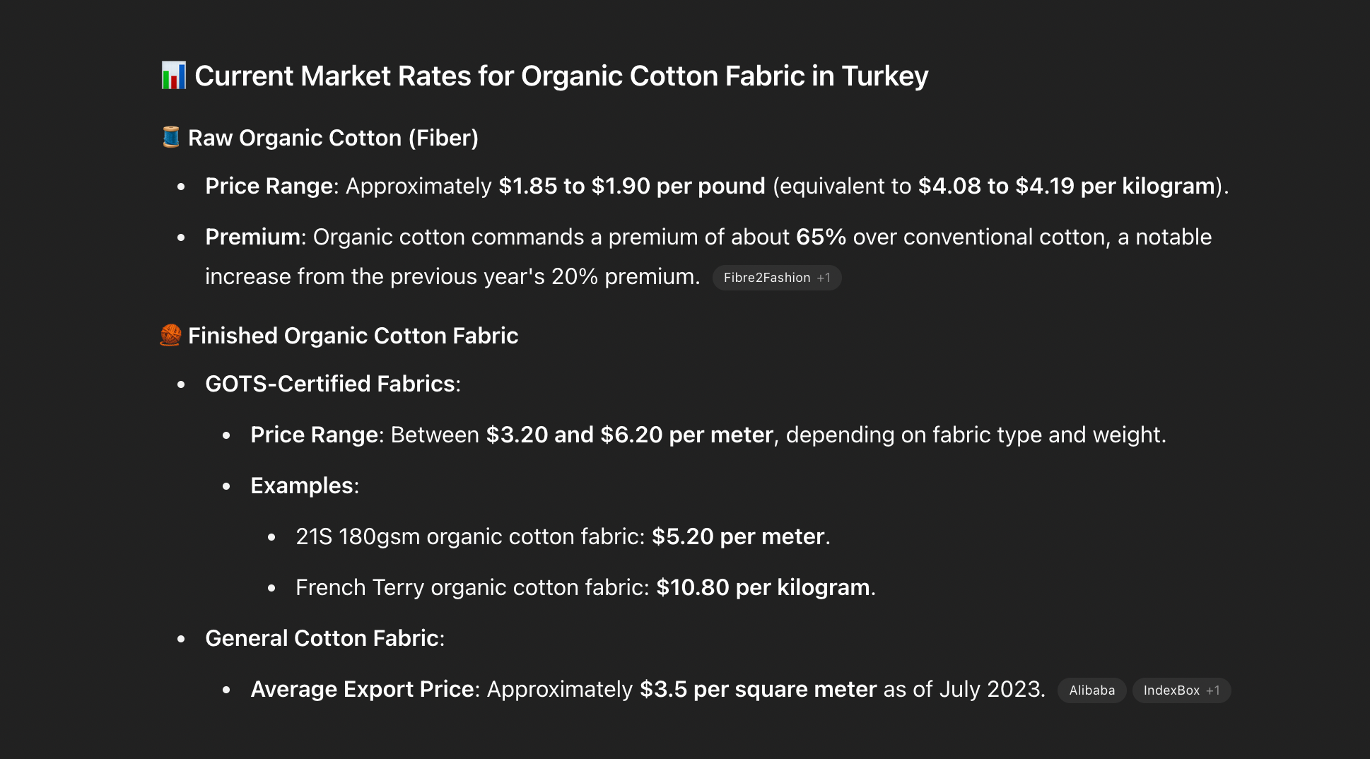 Current market rates suggestion by ChatGPT.