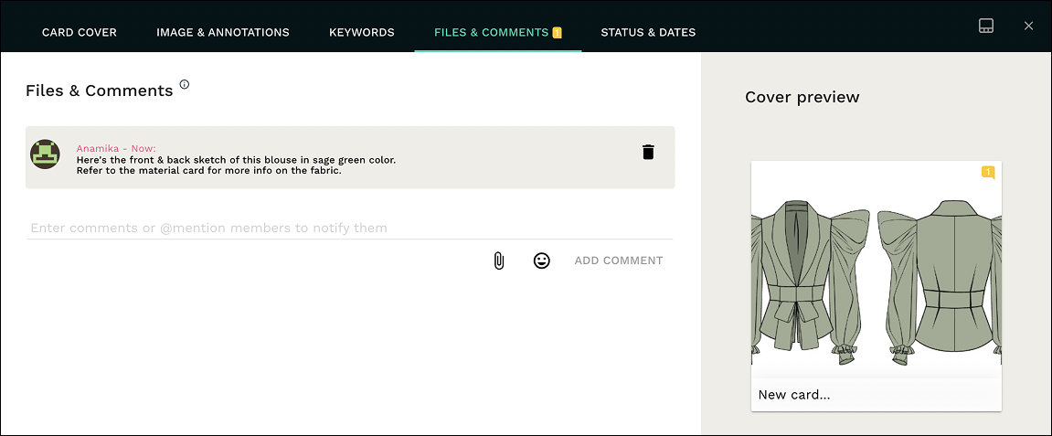 Adding comments for team members on Techpacker.