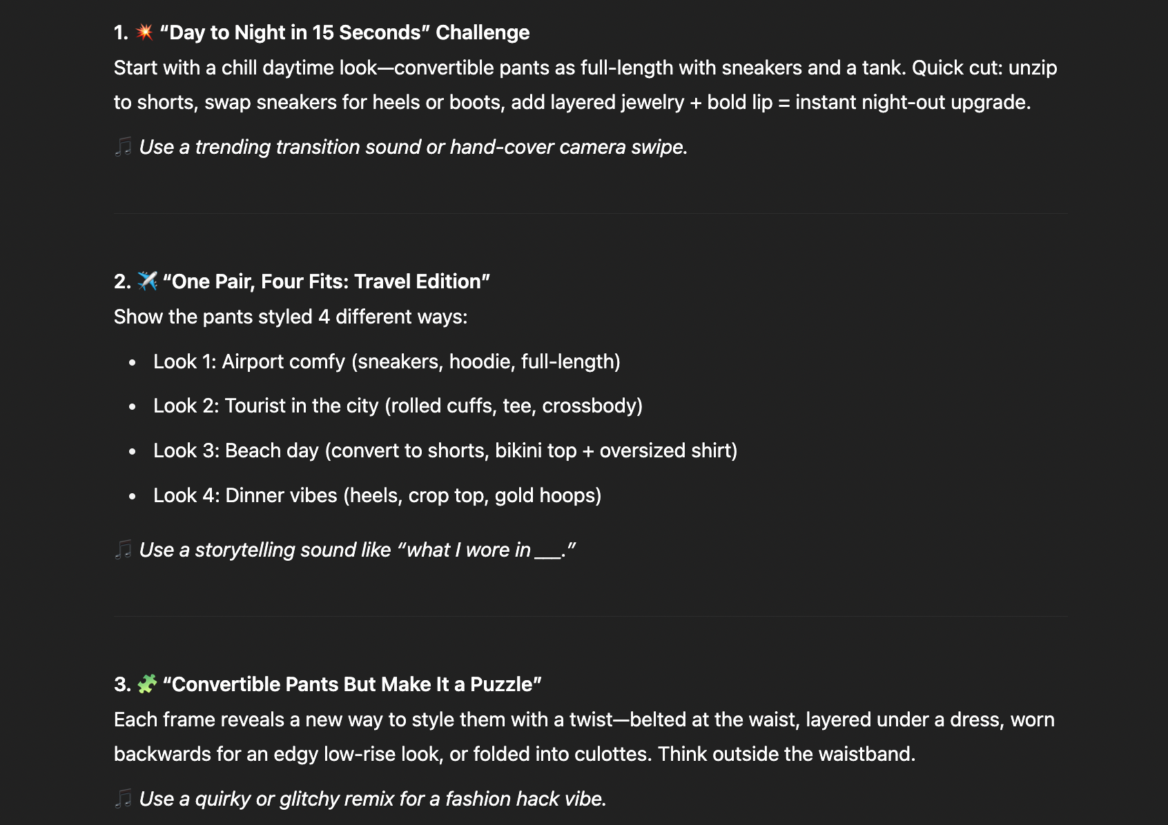 Content creation ideas by ChatGPT.