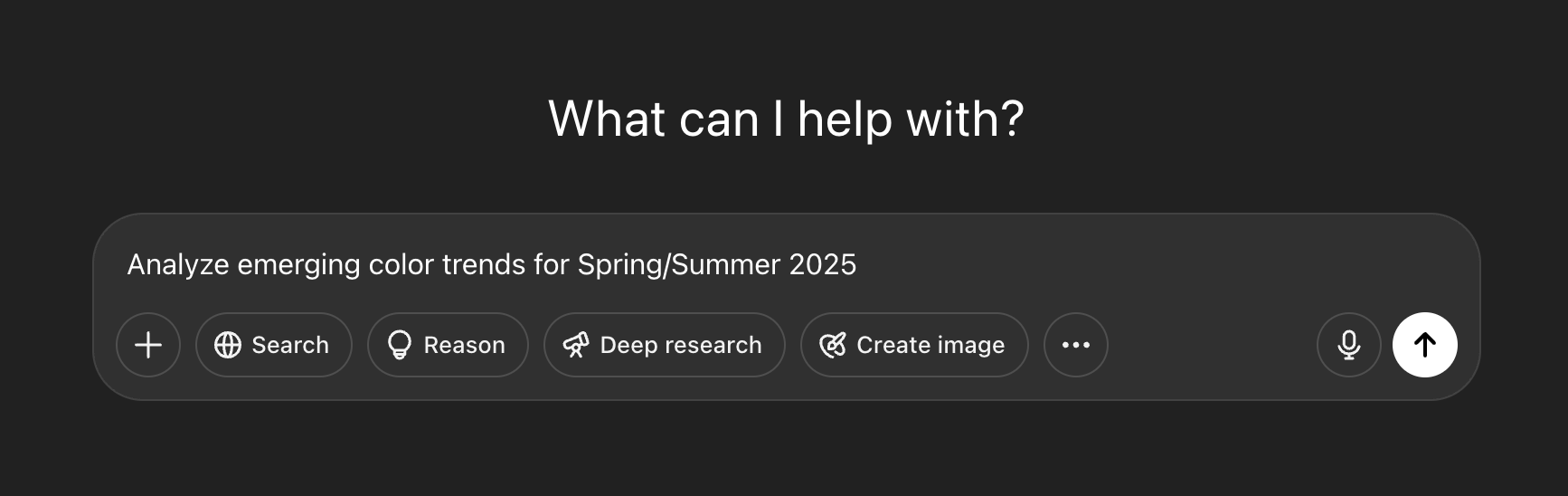 ChatGPT prompt on color trend for spring/summer 2025