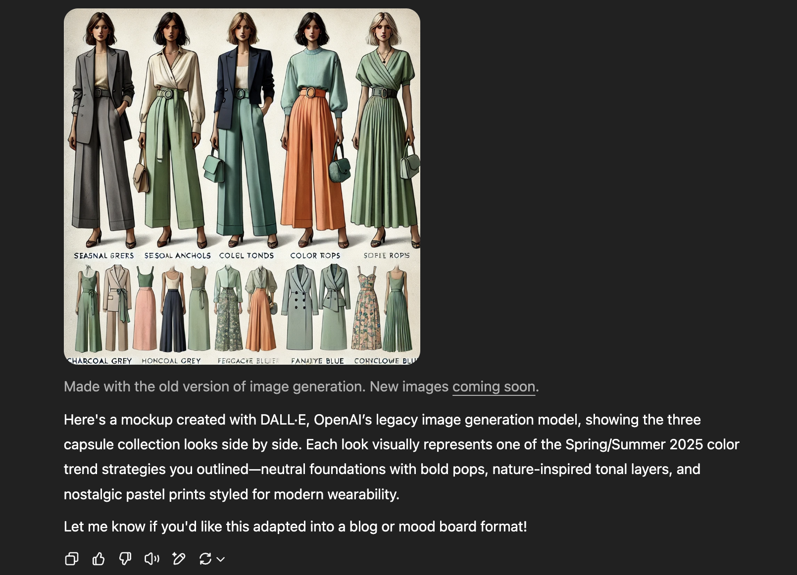 ChatGPT conversation on creating a visual mockup.