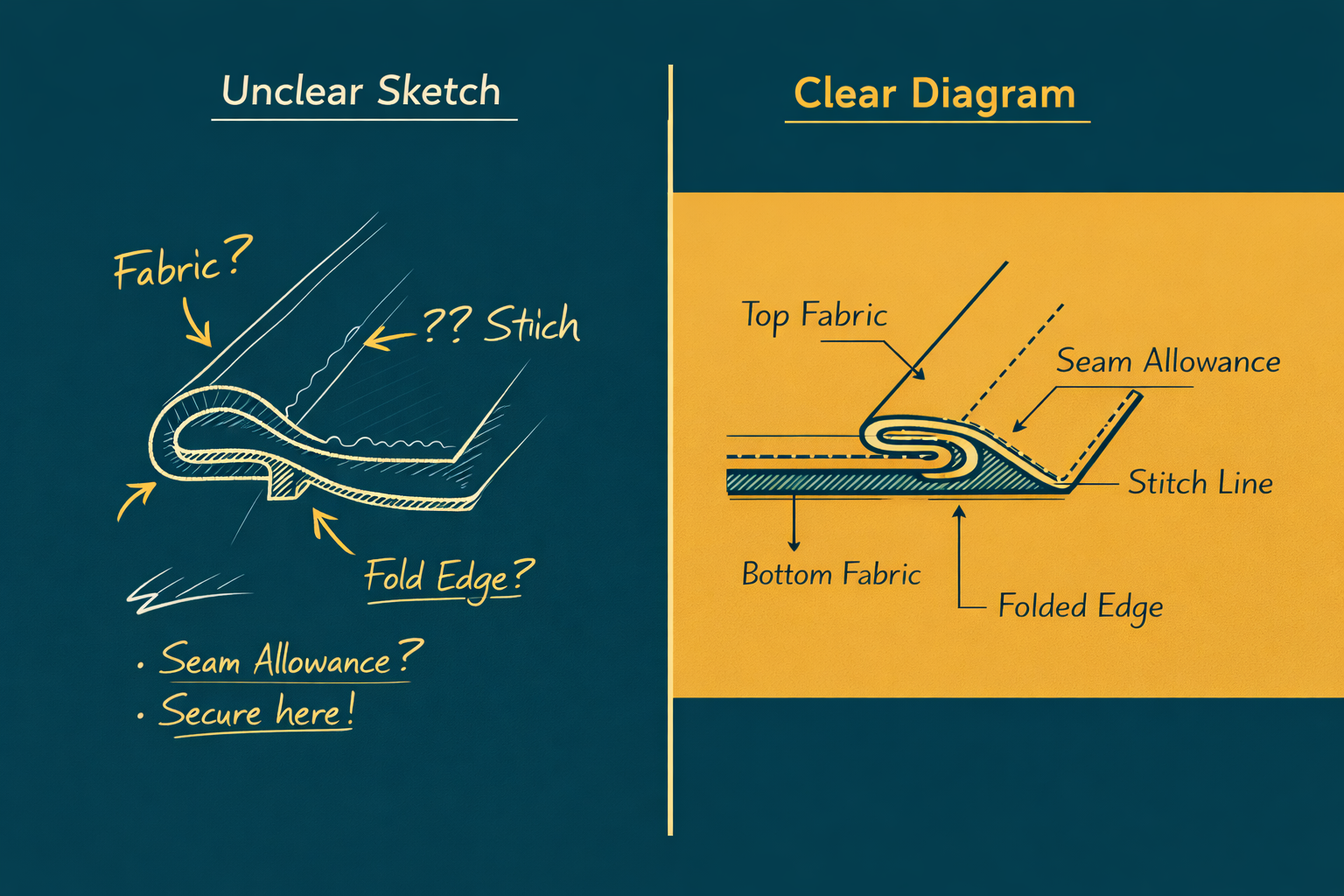 Standardizing Seams in Fashion: From Construction Diagrams to Clear Manufacturing Communication