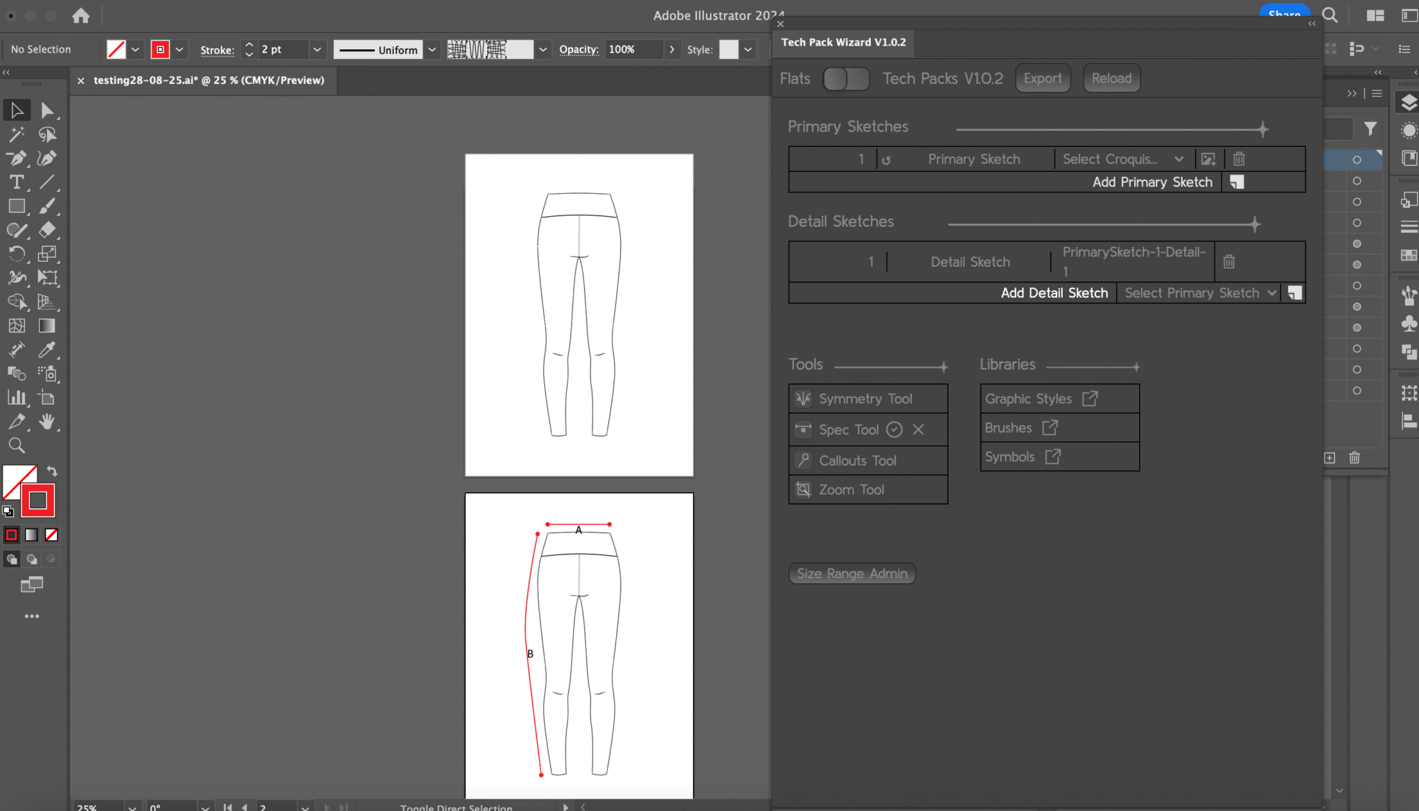Adobe Illustrator integration for Tech Pack Wizard